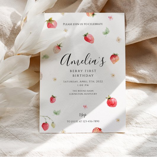 ストロベリーファースト誕生日 招待状