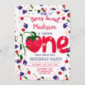 ストロベリーファースト誕生日 招待状 (正面/裏面)