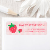 ストロベリーファースト1ベビーピンクかわいい誕生日 ラベル (インサイチュ)