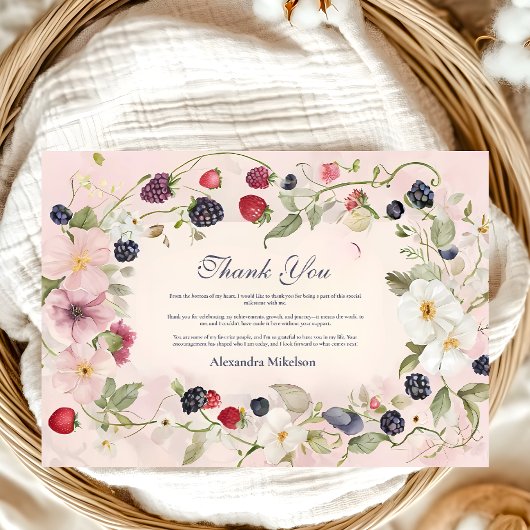 ストロベリーファースト1歳パーティー サンキューカード