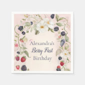 ストロベリーファースト1歳パーティー スタンダードカクテルナプキン (正面)