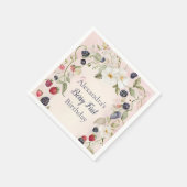 ストロベリーファースト1歳パーティー スタンダードカクテルナプキン (角)