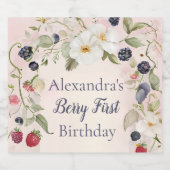 ストロベリーファースト1歳パーティー スパークリングワインラベル (シングルラベル)