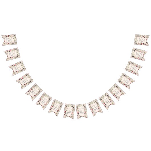 ストロベリーファースト1歳パーティー バンティングフラッグ (全)