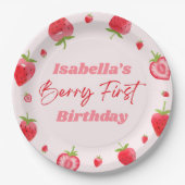 ストロベリーファースト1歳パーティー ペーパープレート (正面)