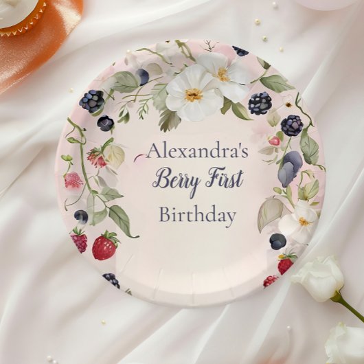 ストロベリーファースト1歳パーティー ペーパープレート
