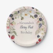 ストロベリーファースト1歳パーティー ペーパープレート (正面)