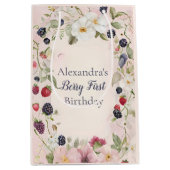 ストロベリーファースト1歳パーティー ミディアムペーパーバッグ (正面)