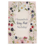 ストロベリーファースト1歳パーティー ミディアムペーパーバッグ (裏面)