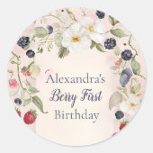 ストロベリーファースト1歳パーティー ラウンドシール (正面)