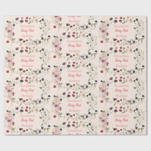 ストロベリーファースト1歳パーティー ラッピングペーパー (フラット)