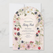 ストロベリーファースト1歳パーティー 招待状 (正面)