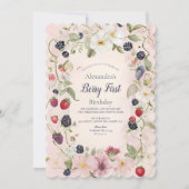 ストロベリーファースト1歳パーティー 招待状 (正面)