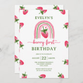 ストロベリーファースト1歳 招待状 (正面/裏面)