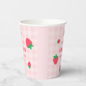 ストロベリーファースト1stかわいいベビーピンク誕生日 紙コップ (左)
