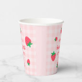 ストロベリーファースト1stかわいいベビーピンク誕生日 紙コップ (右)