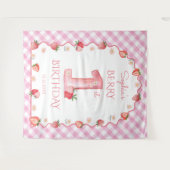 ストロベリーファースト1th誕生日の波状 タペストリー (正面(横))