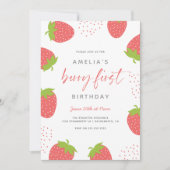 ストロベリーファースト・ガール1stバースデーフォト 招待状 (正面)