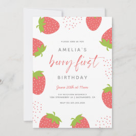 ストロベリーファースト・ガール1stバースデーフォト 招待状