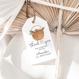 ストロベリーファースト・ガール1st誕生日パーティー ギフトタグ
