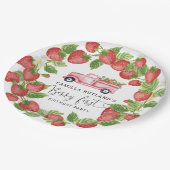 ストロベリーファースト・ガール1st誕生日パーティー ペーパープレート (アングル)