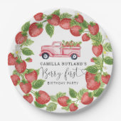 ストロベリーファースト・ガール1st誕生日パーティー ペーパープレート (正面)