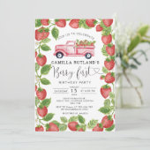 ストロベリーファースト・ガール1st誕生日パーティー 招待状 (スタンド正面)