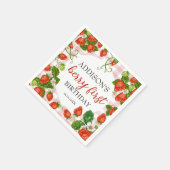 ストロベリーファースト・ガール1st誕生日 スタンダードカクテルナプキン (角)