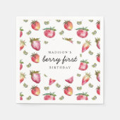 ストロベリーファースト・ガール1st誕生日 スタンダードカクテルナプキン (正面)