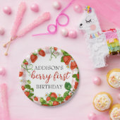 ストロベリーファースト・ガール1st誕生日 ペーパープレート (パーティー)
