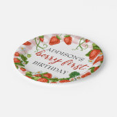 ストロベリーファースト・ガール1st誕生日 ペーパープレート (アングル)