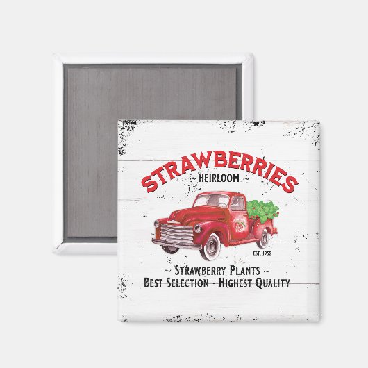 ストロベリーファームハウスオールドレッドファームトラック マグネット (正面/裏面)