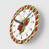 ストロベリーファームハウスデコールウォール ラウンド壁時計 (傾斜)