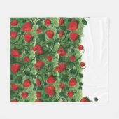 ストロベリーファームフィールド水彩 フリースブランケット (正面(横))