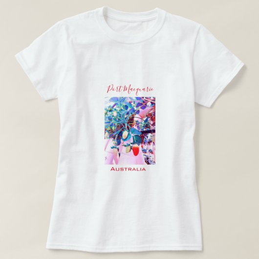 ストロベリーファームポートマコーリーオーストラリア Tシャツ (デザイン正面)