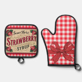 ストロベリーファーム 鍋つかみ&鍋敷きセット (正面)