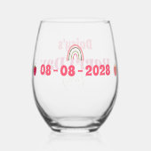 ストロベリーフィールズデライト誕生日 ステムなしワイングラス (裏面)