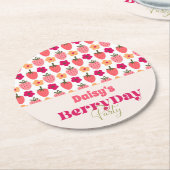 ストロベリーフィールズデライト誕生日 ラウンドペーパーコースター (アングル)