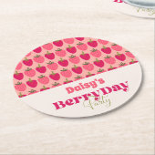 ストロベリーフィールズデライト誕生日 ラウンドペーパーコースター (アングル)