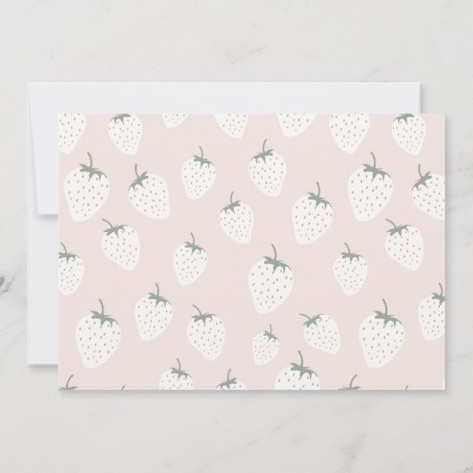 ストロベリーフィールズベリーファースト誕生日 |写真 招待状 (裏面)