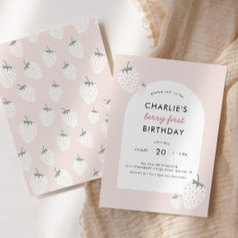 ストロベリーフィールズベリーファースト誕生日 |少女 招待状