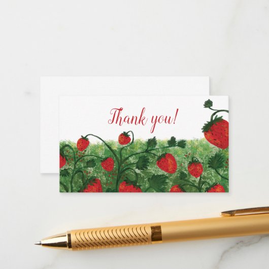 ストロベリーフィールドの水の色ありがとう エンクロージャーカード (正面/裏面インサイチュ)