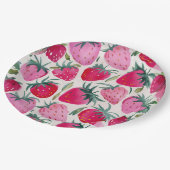 ストロベリーフィールド夏のタイムピクニックピンク ペーパープレート (アングル)