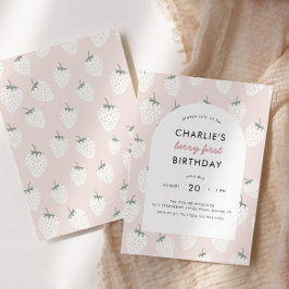 ストロベリーフィールド ベリー ファースト バースデー | 女の子 招待状