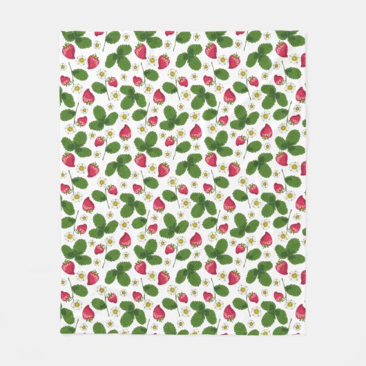 ストロベリーフィールド（白） フリースブランケット (正面)