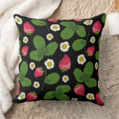 ストロベリーフィールド（黒） クッション (ブランケット)