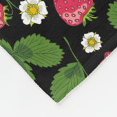 ストロベリーフィールド(黒) フリースブランケット (角)