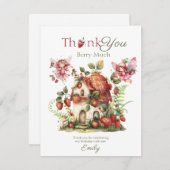 ストロベリーフェアリーベリースイートガールズファースト誕生日 サンキューカード (正面/裏面)