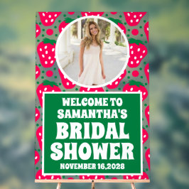 ストロベリーフォトブライダルシャワーウェルカムフロステッド アクリルサイン