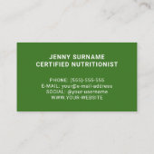 ストロベリーフォトヘルスコーチ及び栄養士 名刺 (裏面)